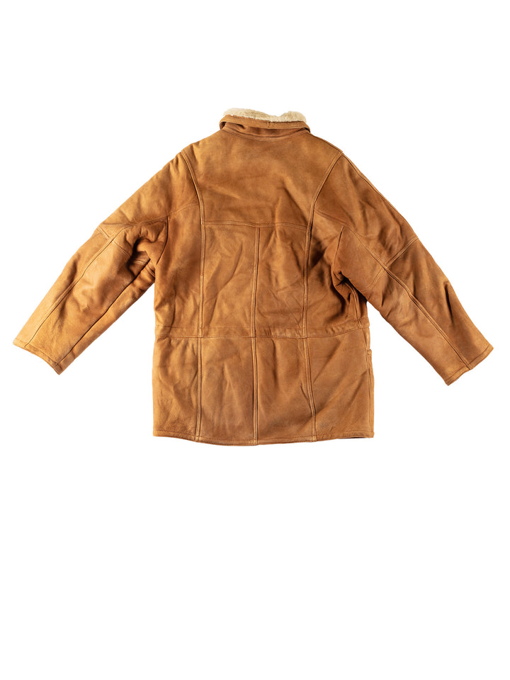 Vintage 80's Women Sheepskin Coat in BrownMN38