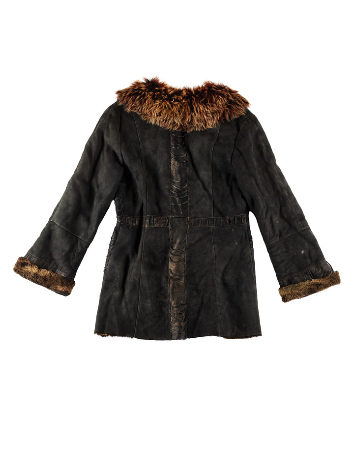 Vintage 70's Women Sheepskin Coat in BlackMN630