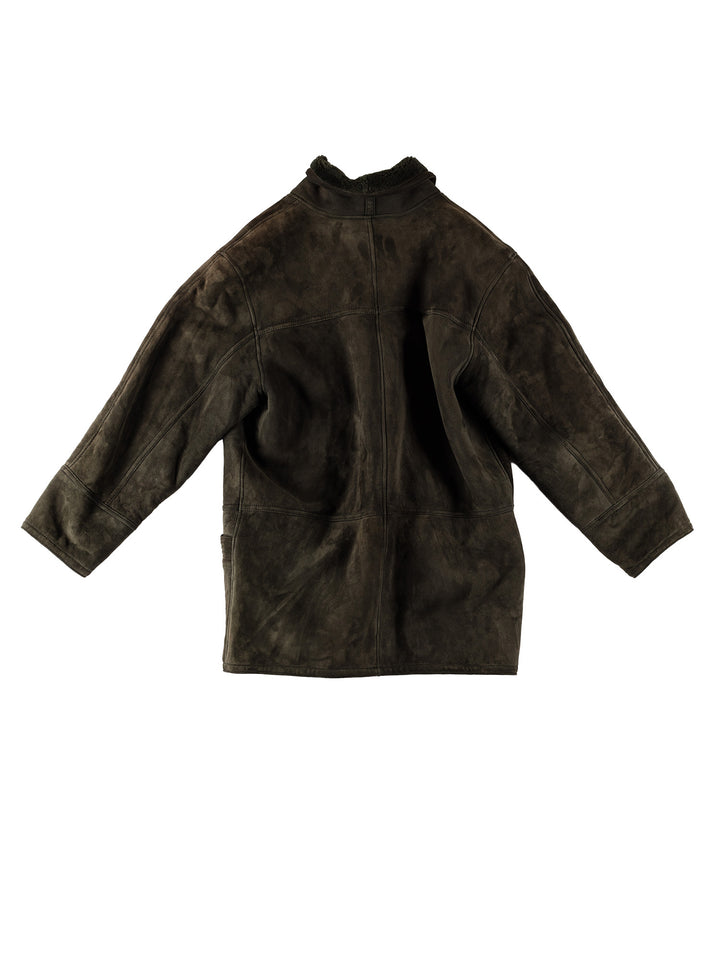 Vintage 80's Men Sheepskin Coat in GreenVN550