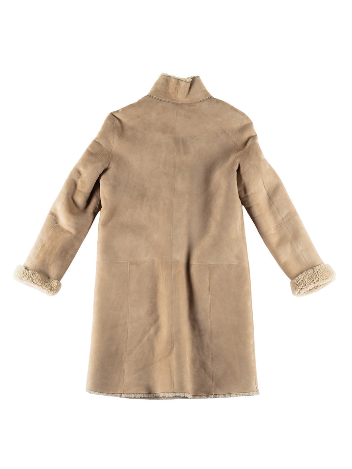 Vintage 70's Women Sheepskin Coat in BeigeMN461