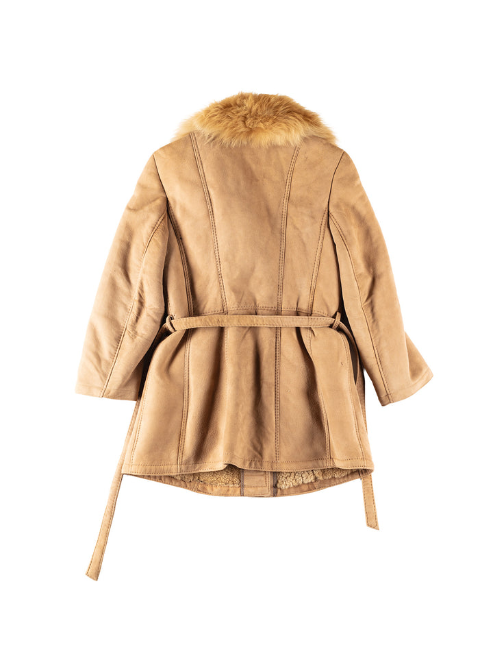 Vintage 70's Women Sheepskin Coat in BeigeMN318