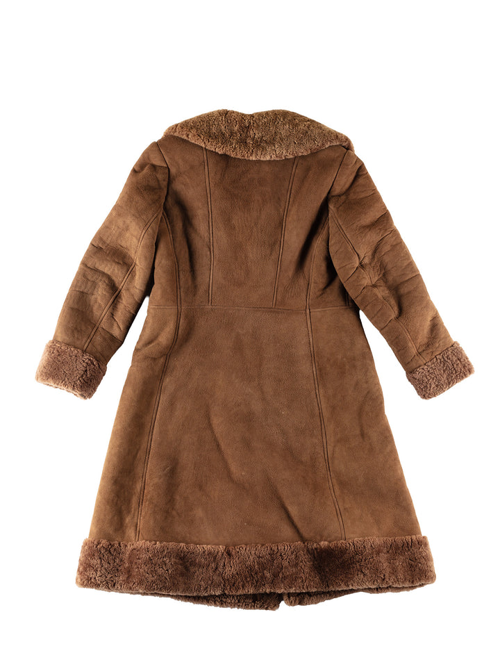 Vintage 70's Women Sheepskin Coat in BrownMN449