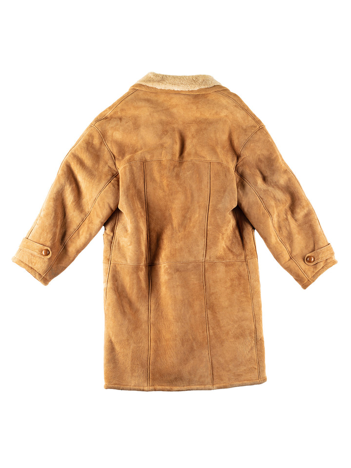 Vintage 80's Men Sheepskin Coat in BrownVN675