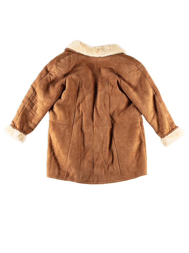 Vintage 80's Women Sheepskin Coat in BrownMN458