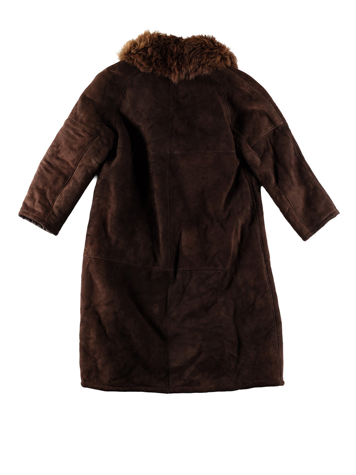 Vintage 80's Women Sheepskin Coat in BrownMN683