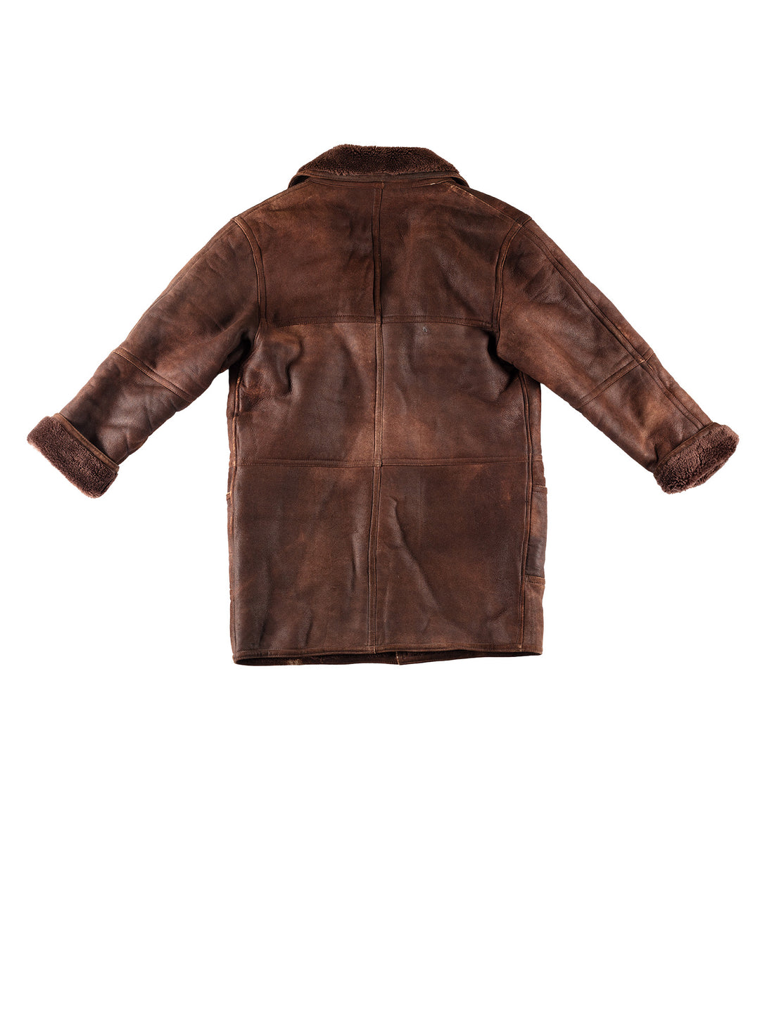 Vintage 80's Men Faux Sheepskin Coat in BrownVN780