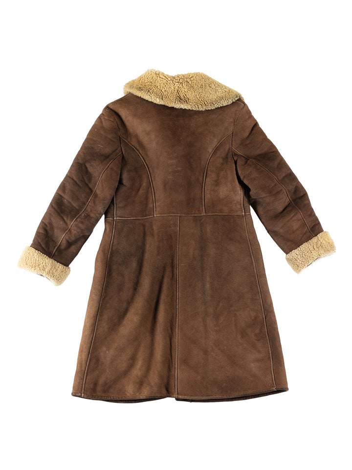 Vintage 70's Women Sheepskin Coat in BrownMN766
