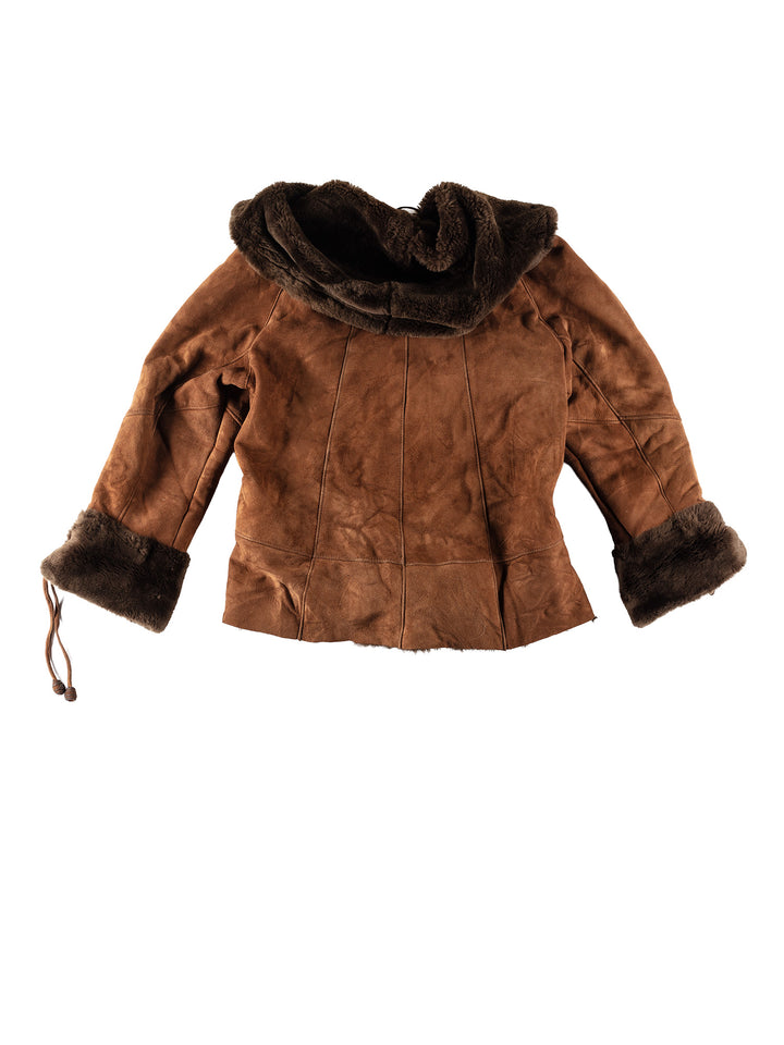 Vintage 70's Women Sheepskin Coat in BrownMN469