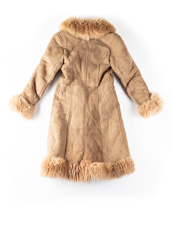 Vintage 70's Women Sheepskin Coat in BeigeMN296