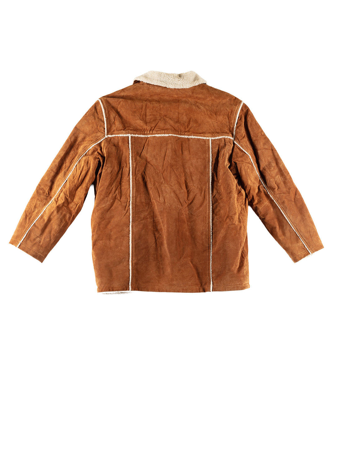 Vintage 80's Men Faux Sheepskin Coat in BrownVN736