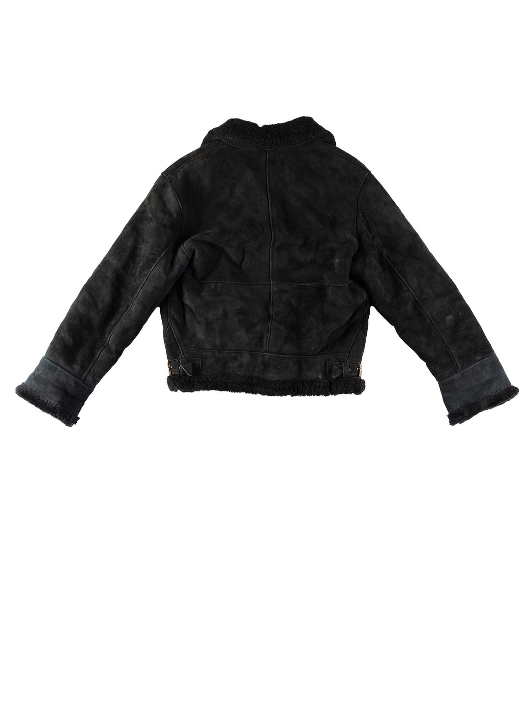 Vintage 80's Women Sheepskin Jacket in BlackMN475