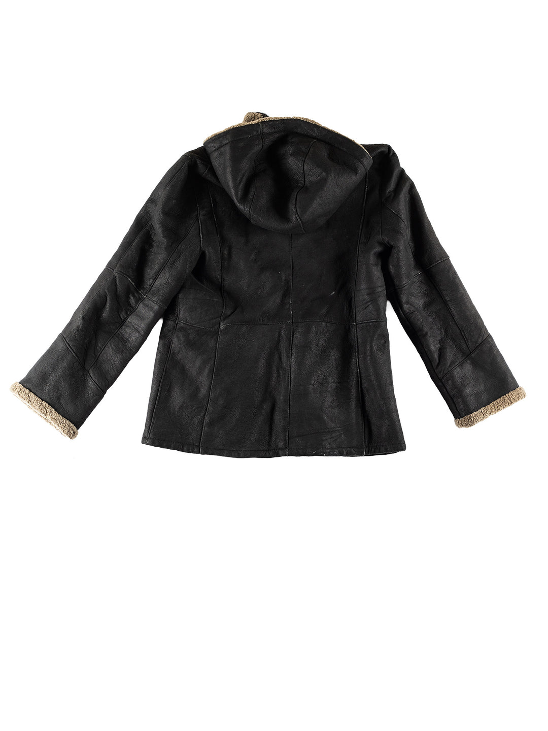 Vintage 80's Women Sheepskin Jacket in BlackMN800