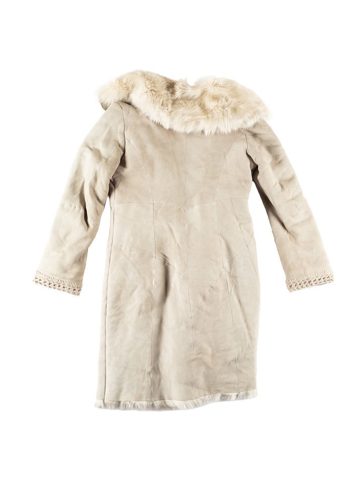 Vintage 70's Women Sheepskin Coat in BeigeMN326