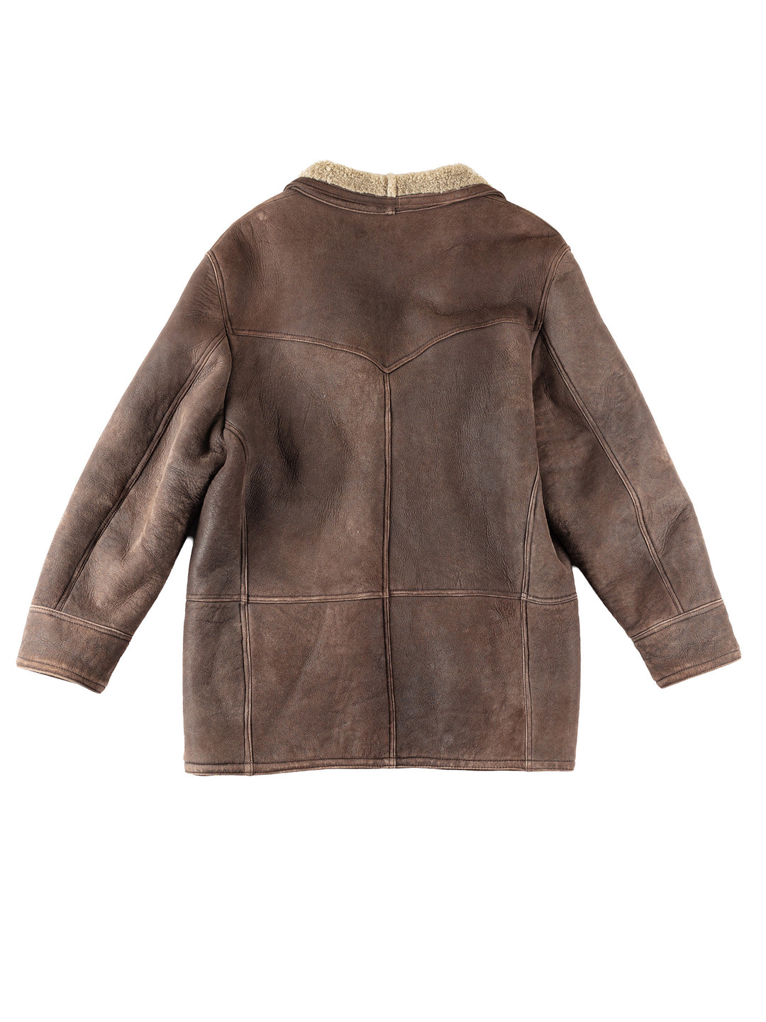 Vintage 80's Men Sheepskin Coat in BrownVN273