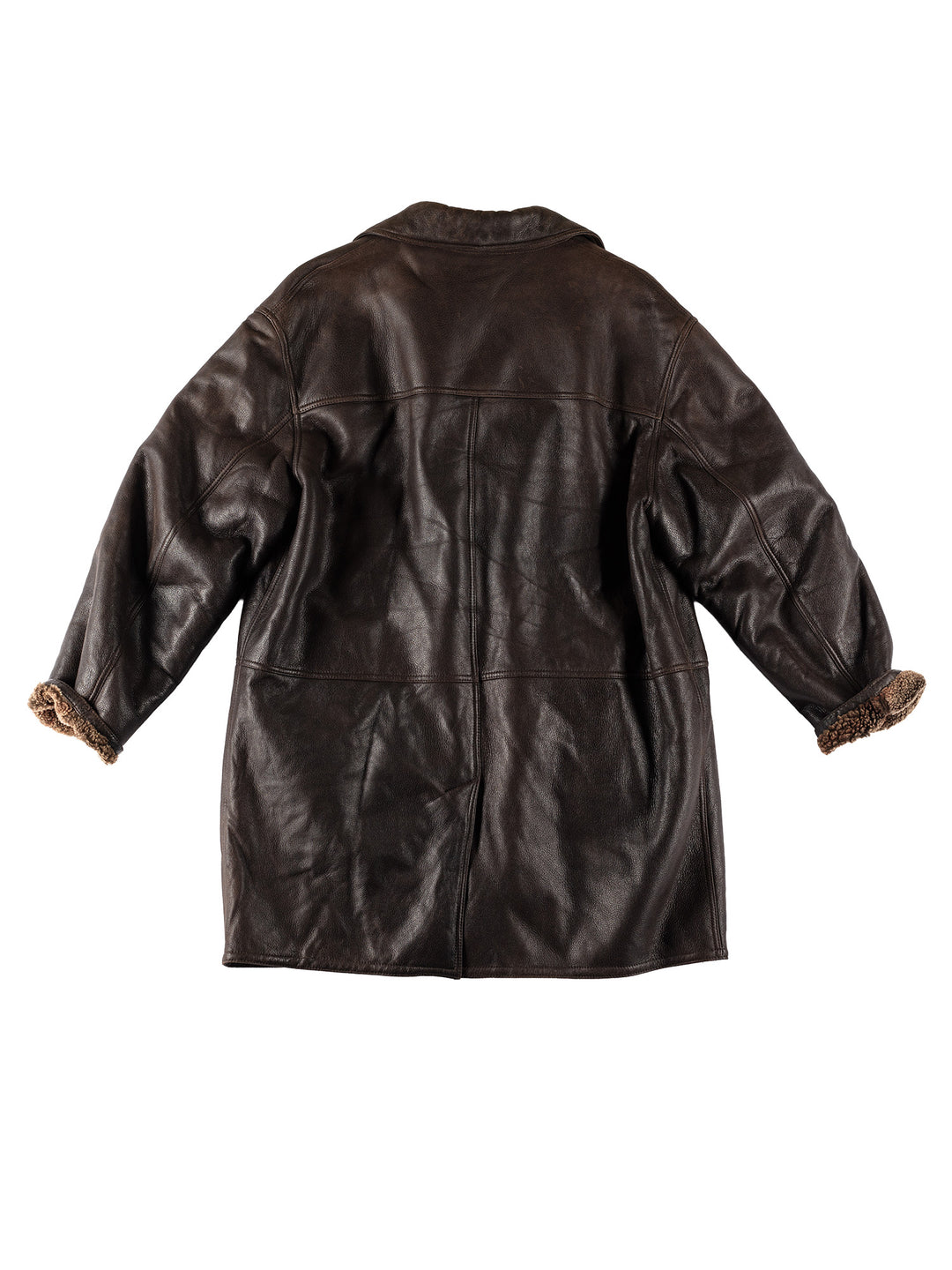 Vintage 80's Men Sheepskin Coat in BrownVN557