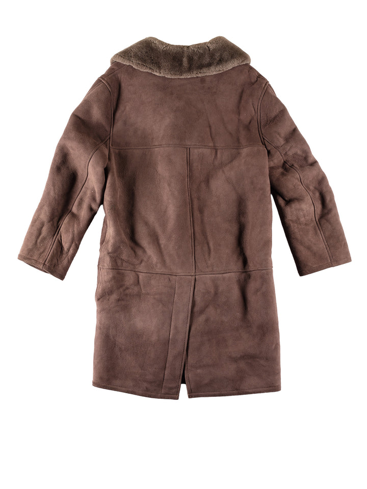 Vintage 80's Men Sheepskin Coat in BrownVN658