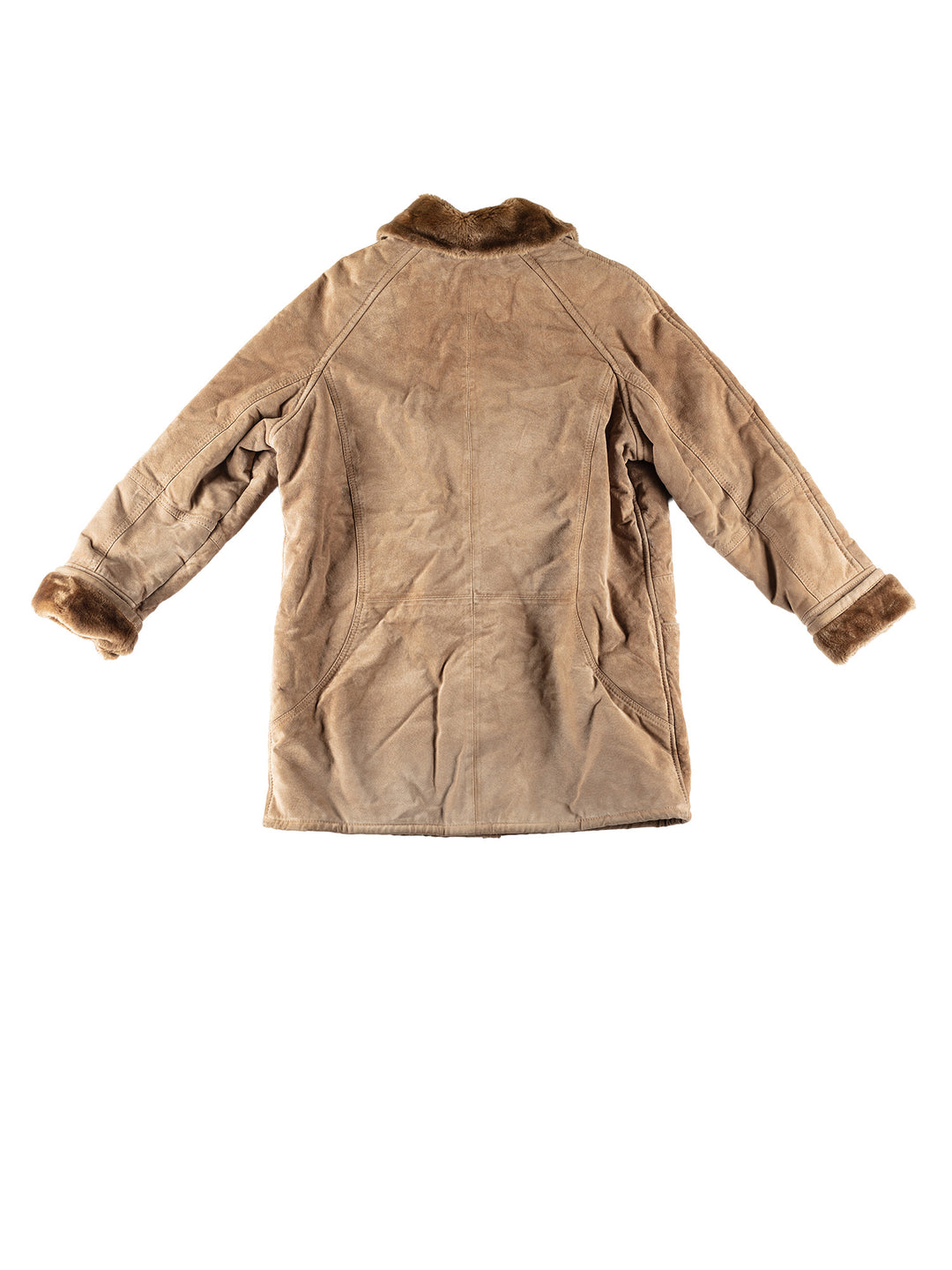 Vintage 70's Women Faux Sheepskin Coat in BeigeMN802