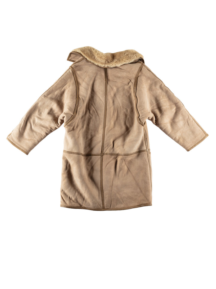 Vintage 70's Women Sheepskin Coat in BeigeMN675