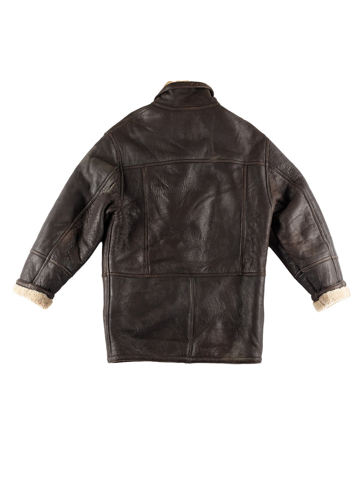 Vintage 80's Men Sheepskin Coat in BrownVN447