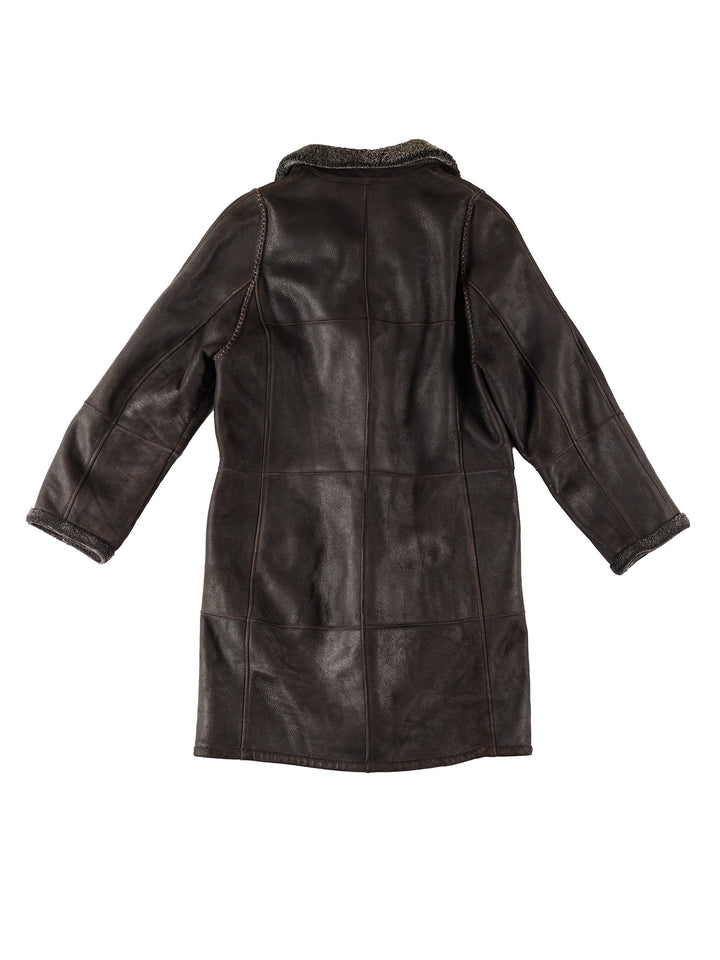 Vintage 80's Women Sheepskin Coat in BrownMN368