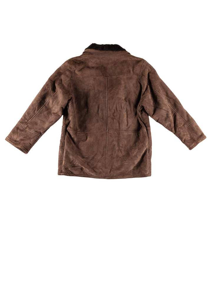 Vintage 80's Men Sheepskin Coat in BrownVN735