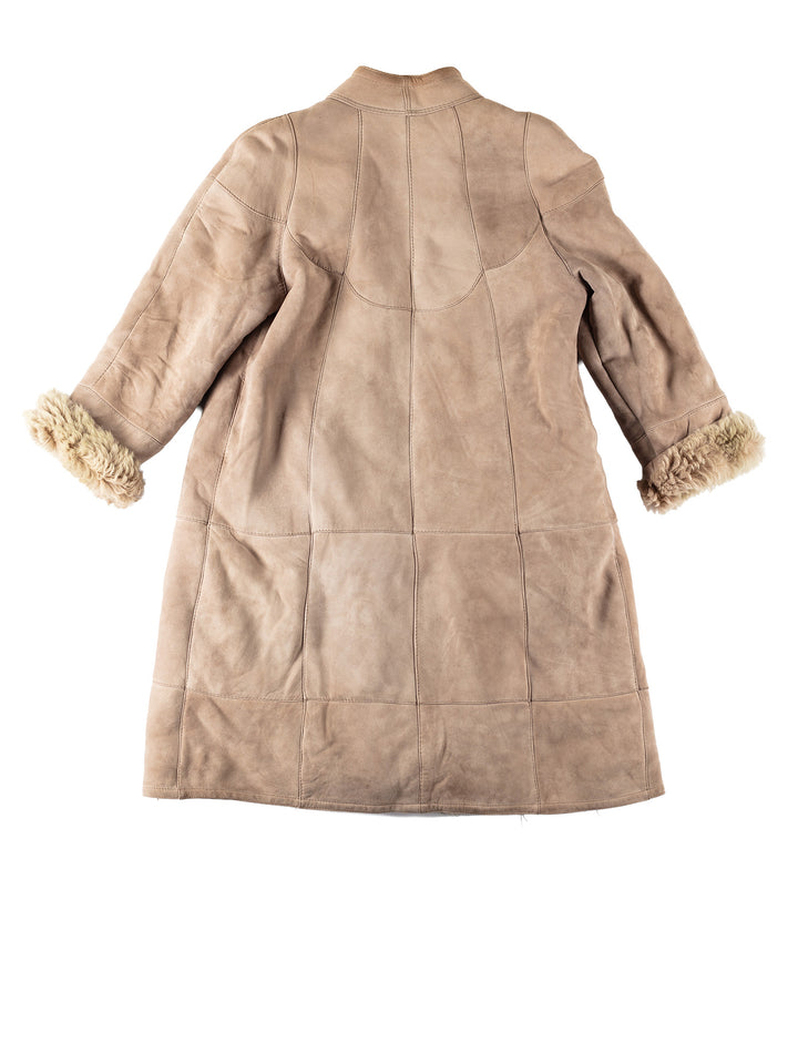 Vintage 80's Women Sheepskin Coat in BeigeMN555