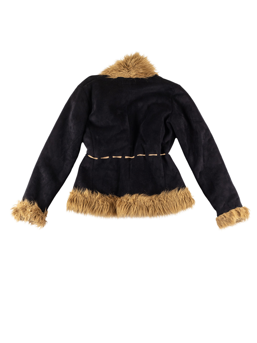 Vintage 70's Women Faux Sheepskin Coat in BlueMN654
