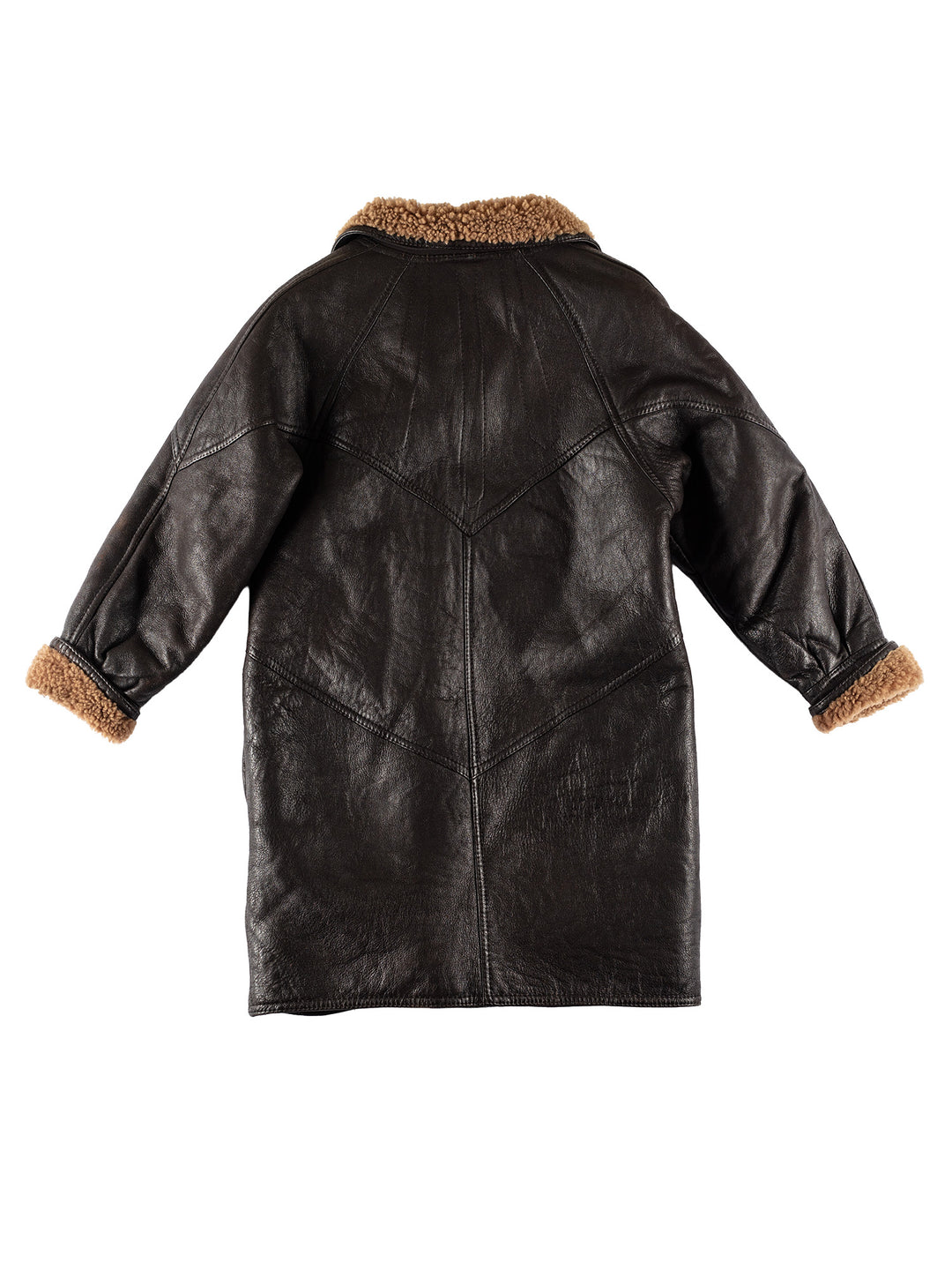 Vintage 80's Women Sheepskin Coat in BrownMN697