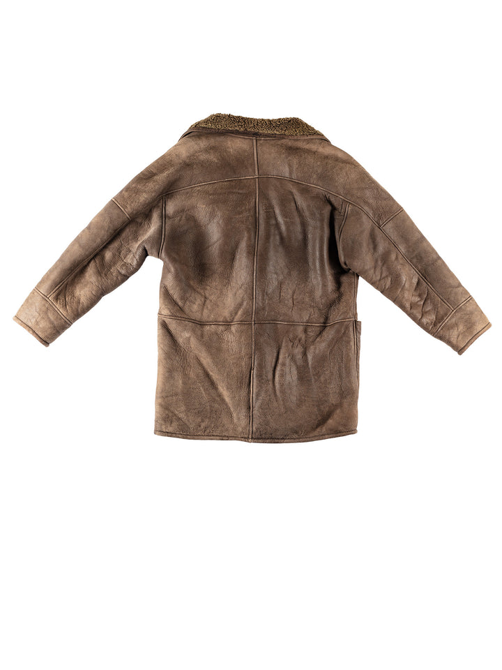 Vintage 80's Men Sheepskin Coat in BrownVN511
