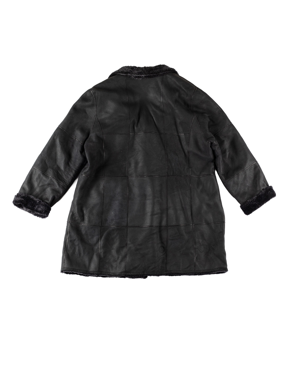 Vintage 80's Women Sheepskin Coat in BlueMN596