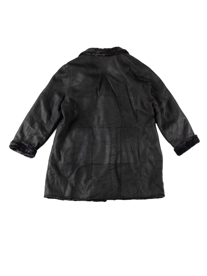 Vintage 80's Women Sheepskin Coat in BlueMN596