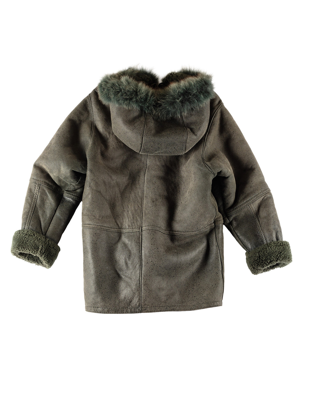Vintage 70's Women Sheepskin Coat in GreenMN727