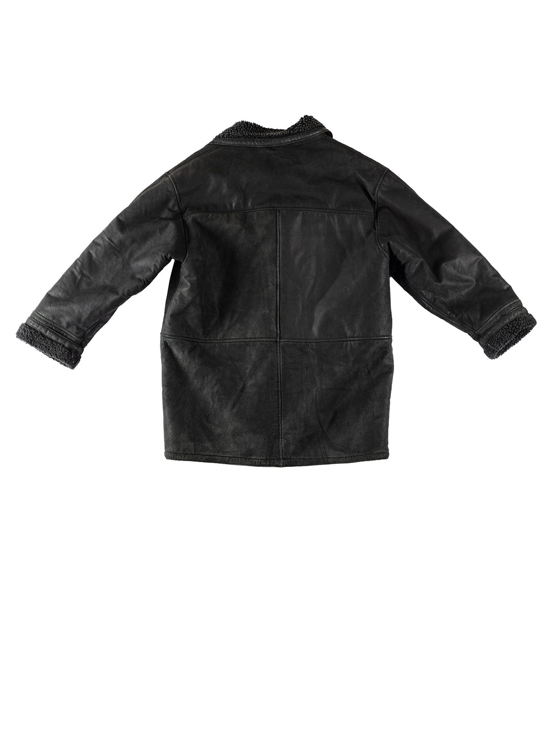 Vintage 80's Men Faux Sheepskin Coat in BlackVN370