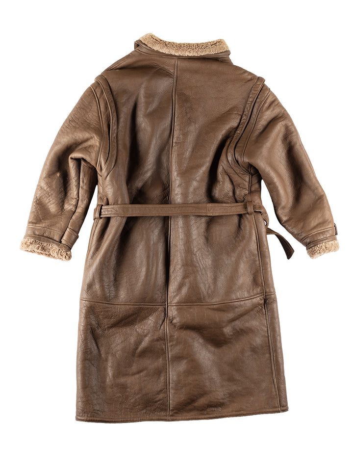 Vintage 80's Men Sheepskin Coat in BrownVN681