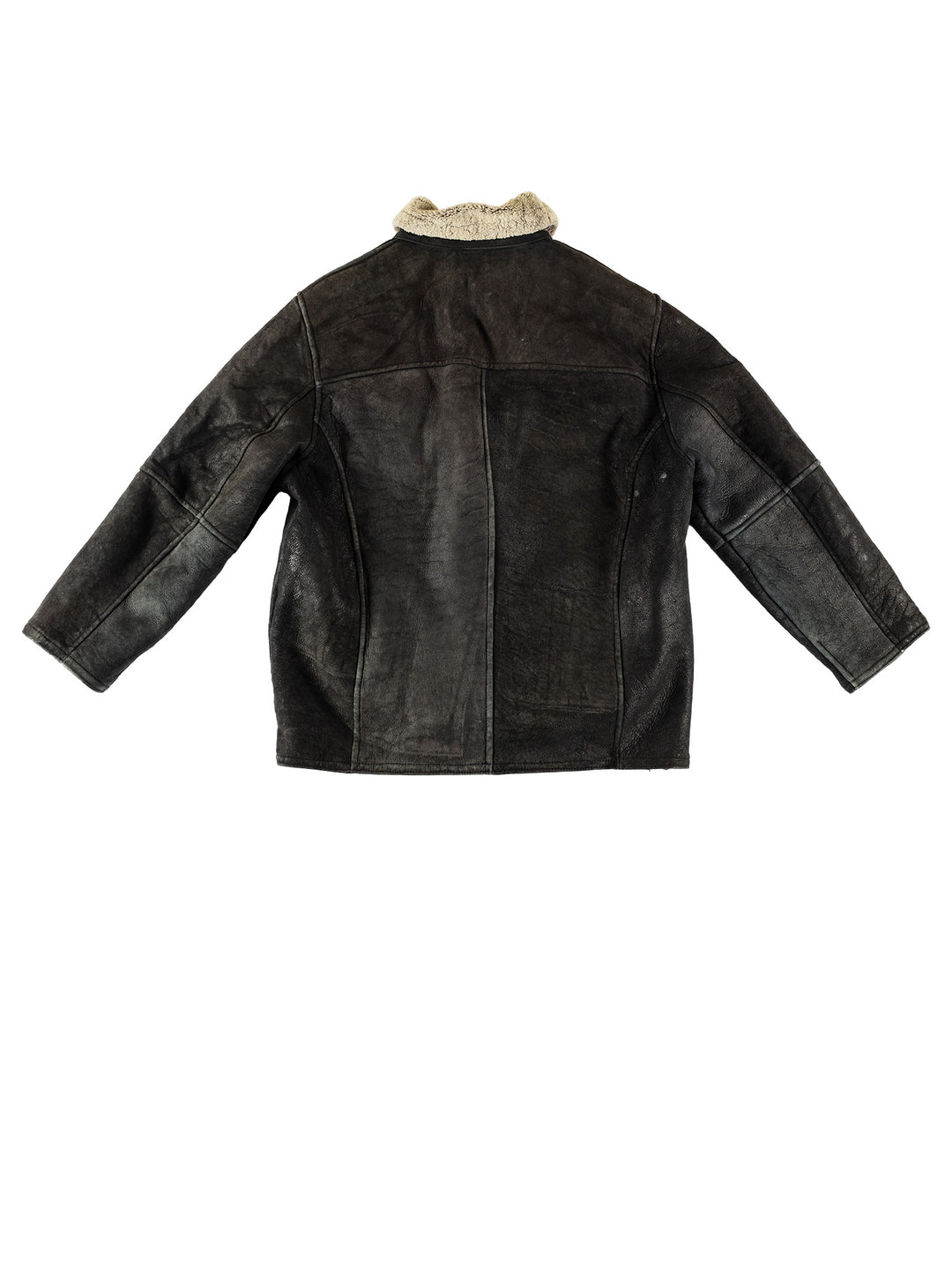Vintage 80's Men Sheepskin Coat in BlackVN691