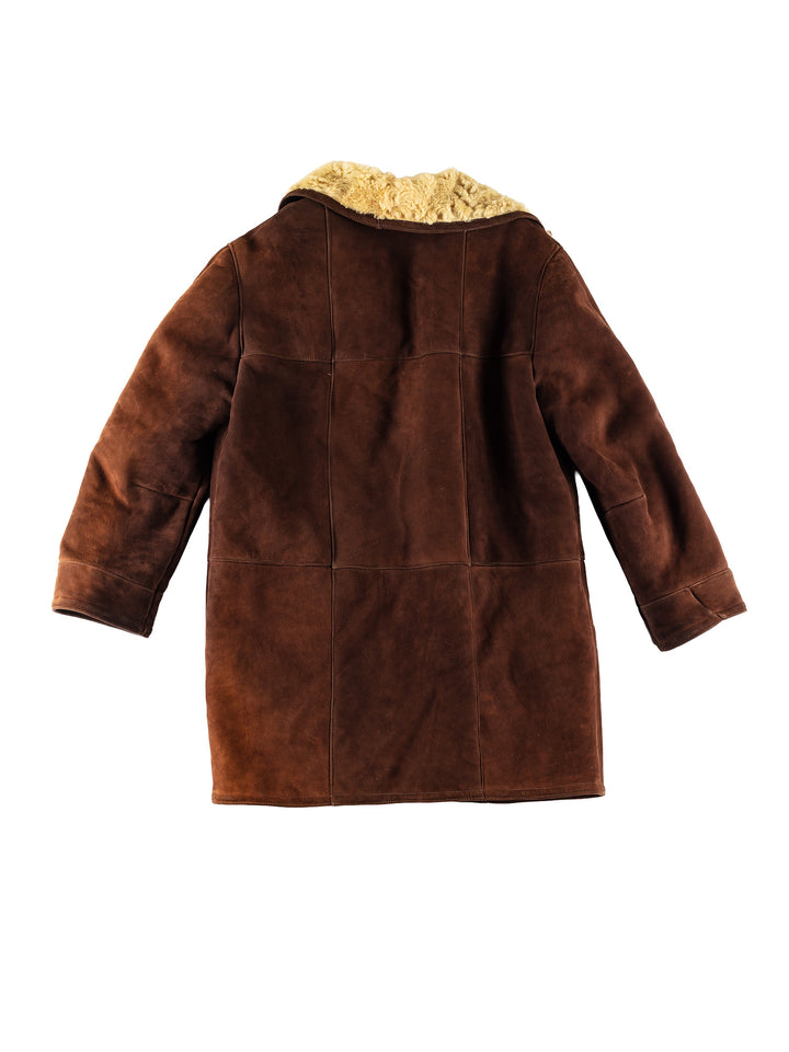 Vintage 70's Men Sheepskin Coat in BrownVN757