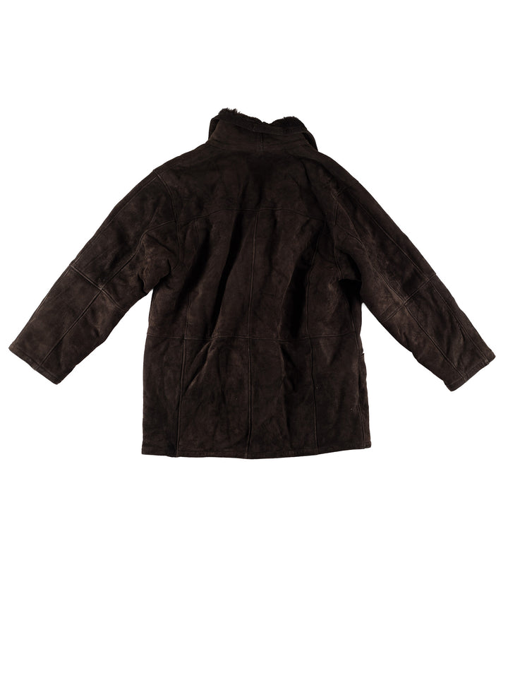 Vintage 80's Men Sheepskin Coat in BlackVN728