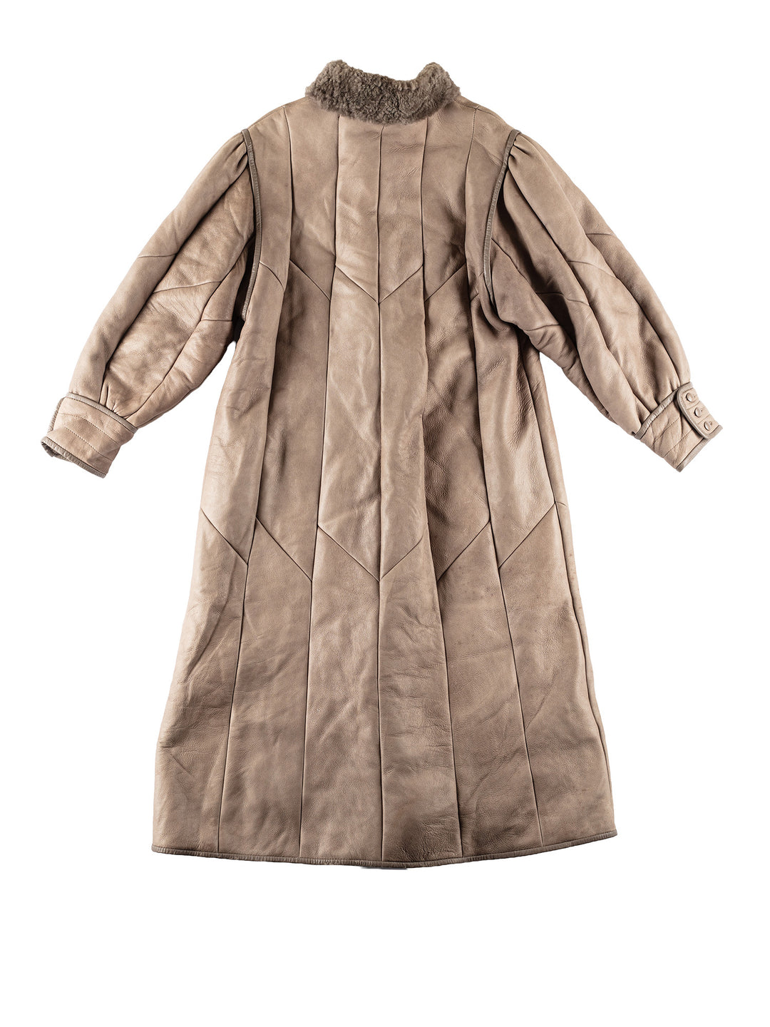 Vintage 80's Women Sheepskin Coat in BeigeMN701