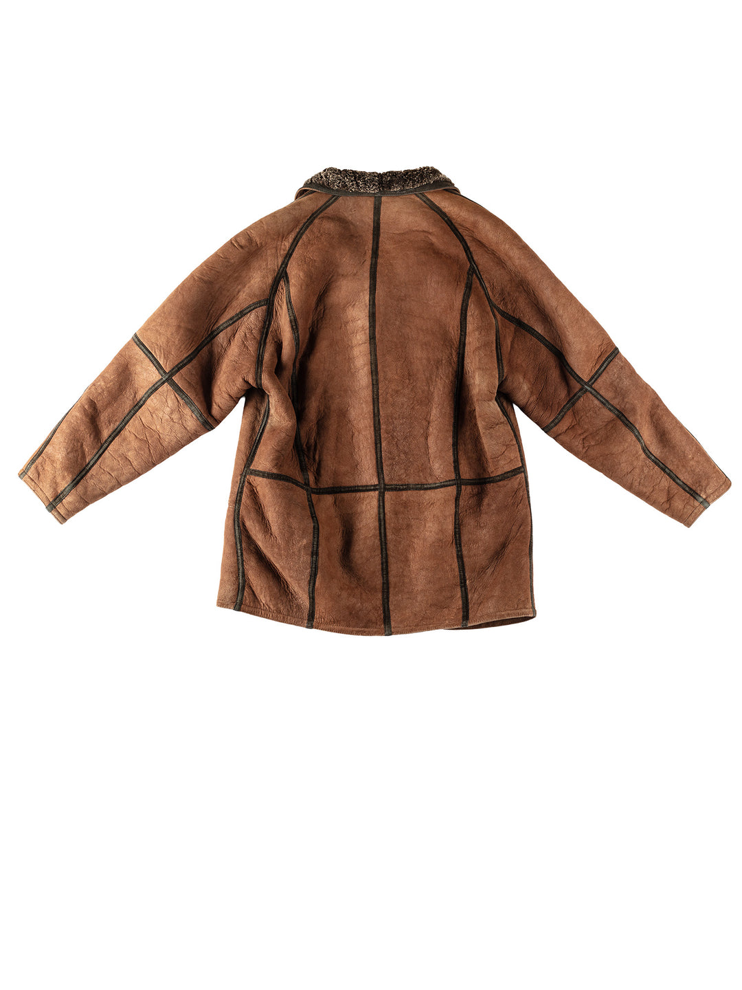 Vintage 80's Men Sheepskin Coat in BrownVN343