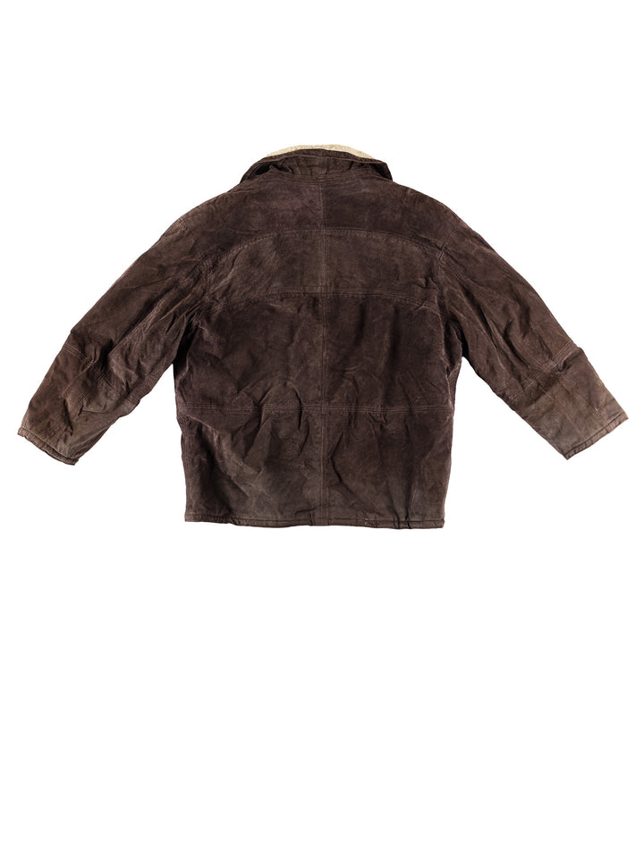 Vintage 80's Men Faux Sheepskin Coat in BrownVN572