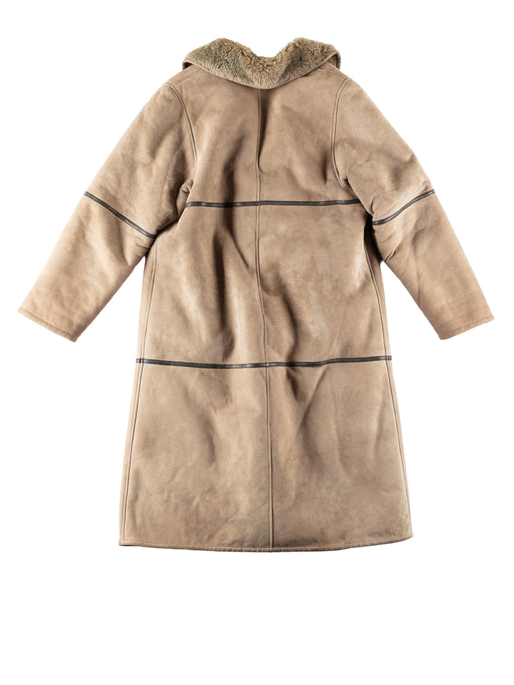 Vintage 80's Women Sheepskin Coat in BeigeMN700