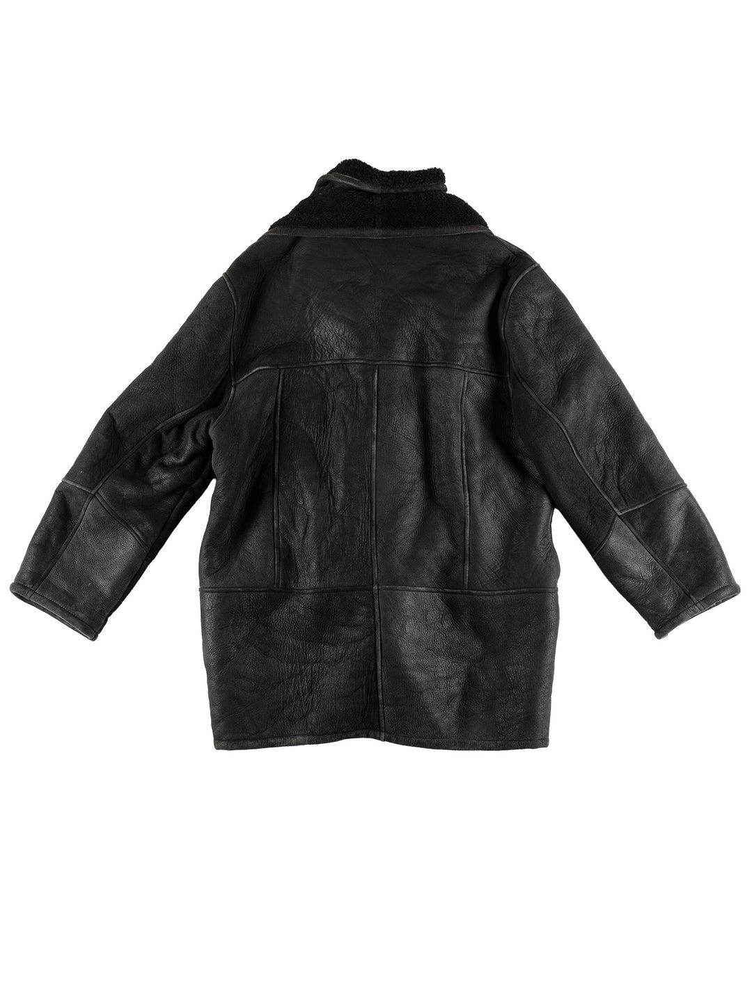 Vintage 80's Men Sheepskin Coat in BlackVN445