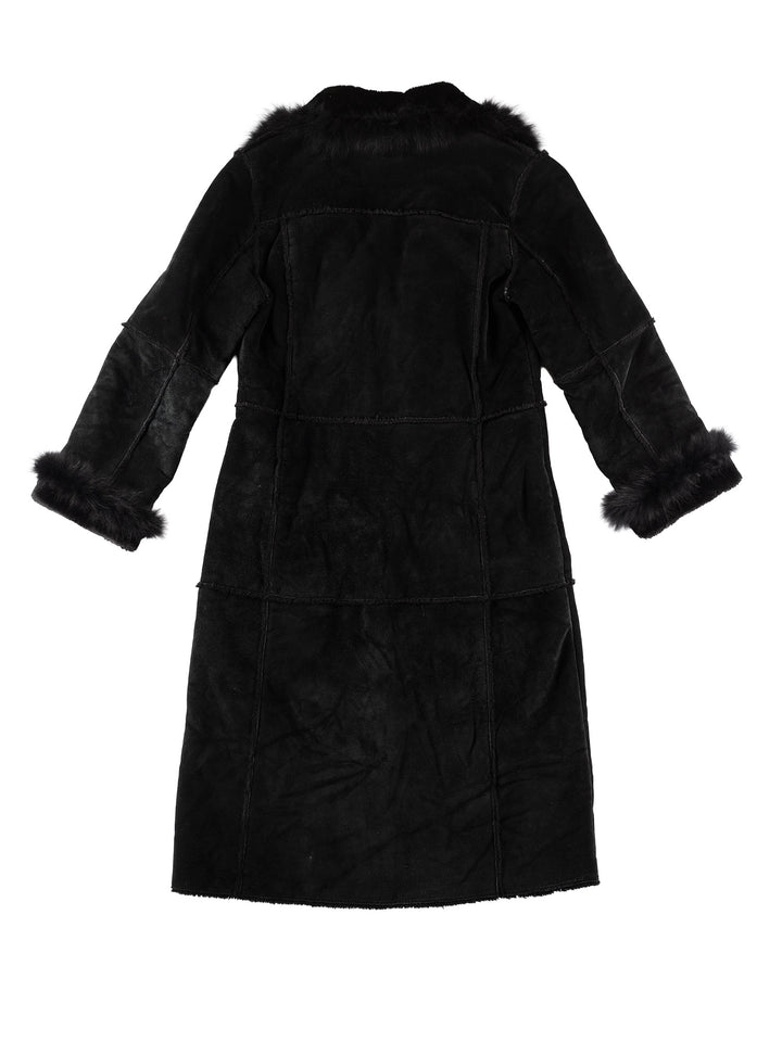 Vintage 70's Women Faux Sheepskin Coat in BlackMN637