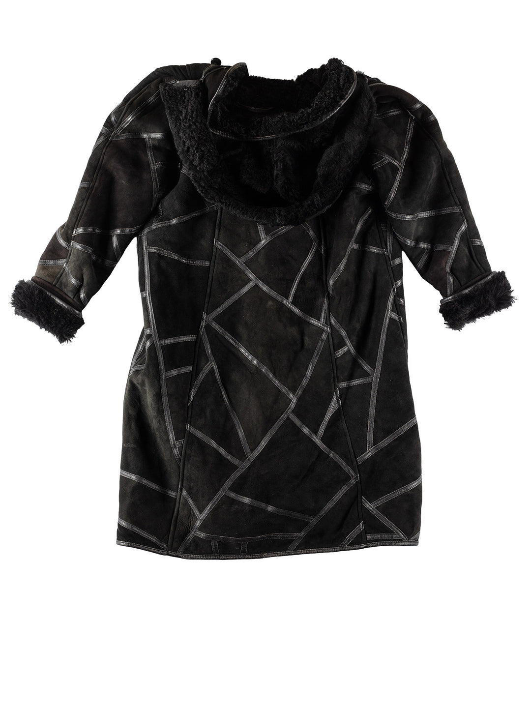 Vintage 80's Women Sheepskin Coat in BlackMN463