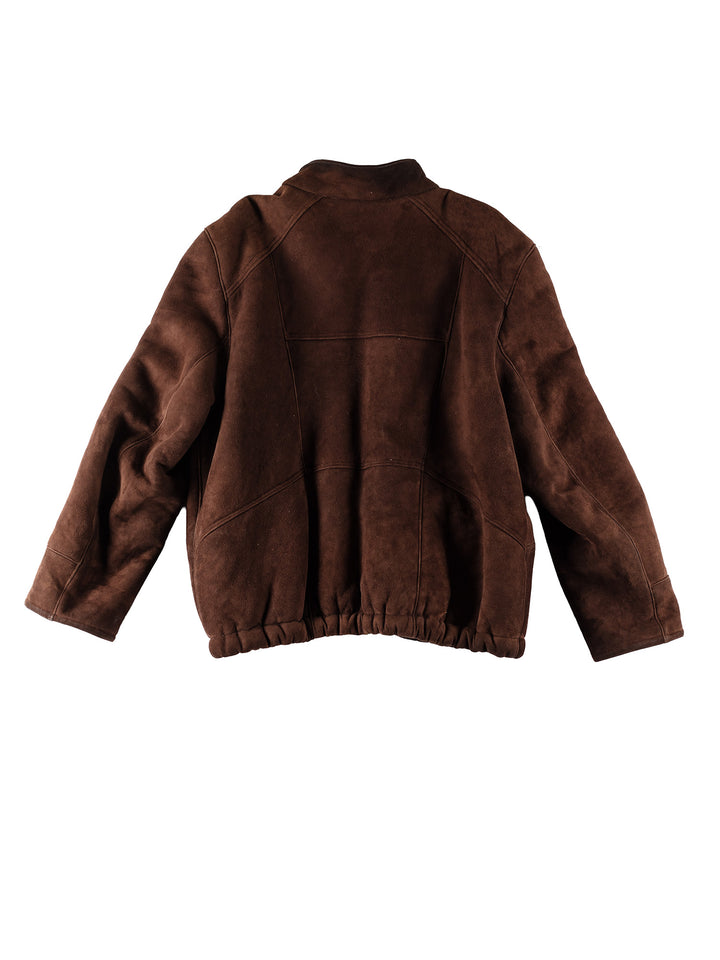 Vintage 80's Men Sheepskin Jacket in BrownVN423