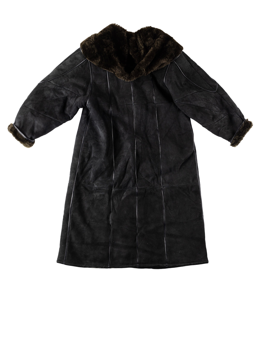 Vintage 80's Women Sheepskin Coat in BlackMN551