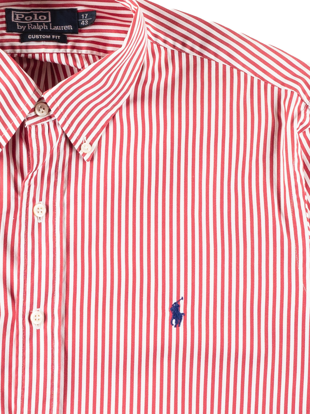 Vintage 90's Men Ralph Lauren Red White Striped Shirt