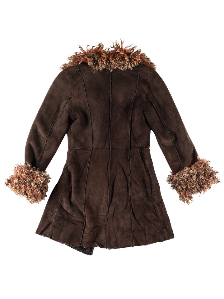 Vintage 70's Women Sheepskin Coat in BrownMN373