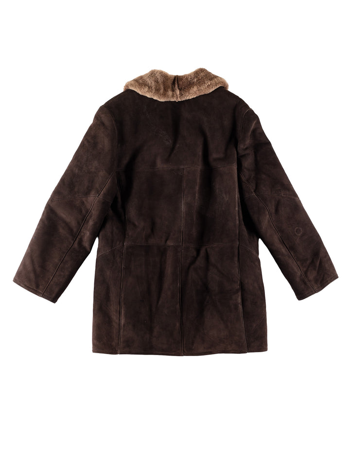 Vintage 70's Men Sheepskin Coat in BrownVN755