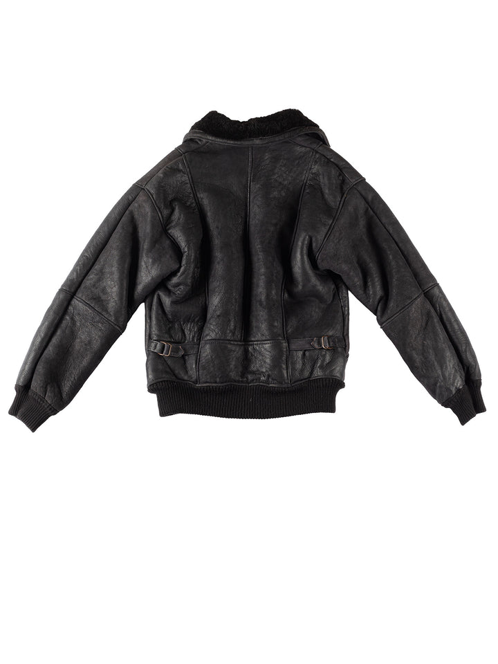 Vintage 90's Men Sheepskin Jacket in BlackVN284